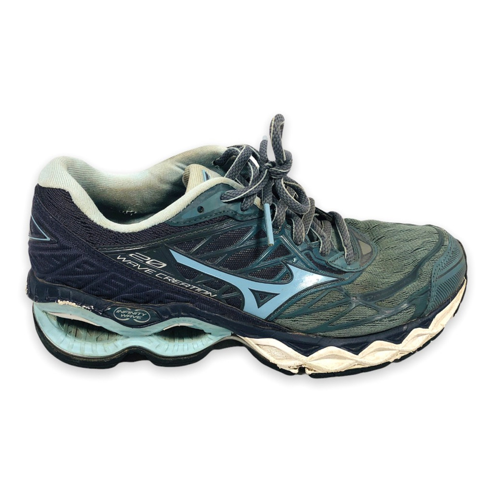 Mizuno Wave Creation 20 Running Shoes Womens 6 Blue Low Top Lace Up 411061